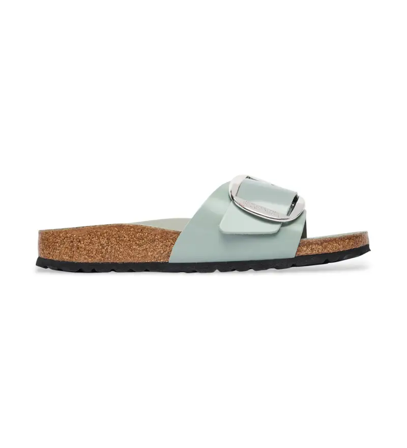 per donna 1031788 Sandali Madrid in pelle verde acqua con fibbia grande (37), Basso, Nessuno, Casual