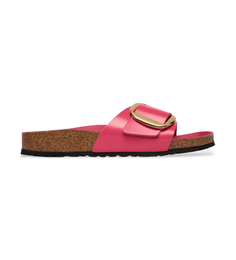 per donna 1031844 Sandali Madrid in pelle rosa con fibbia grande (36), Basso, Nessuno, Casual