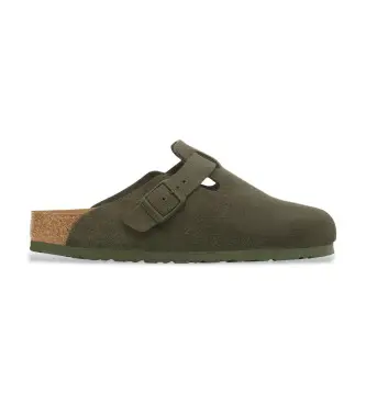 per uomo 1024721 Zoccoli Boston in pelle verde (40), Basso, Nessuno, Casual