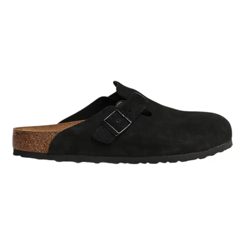 sabot birkenstock boston bs suede leather - black