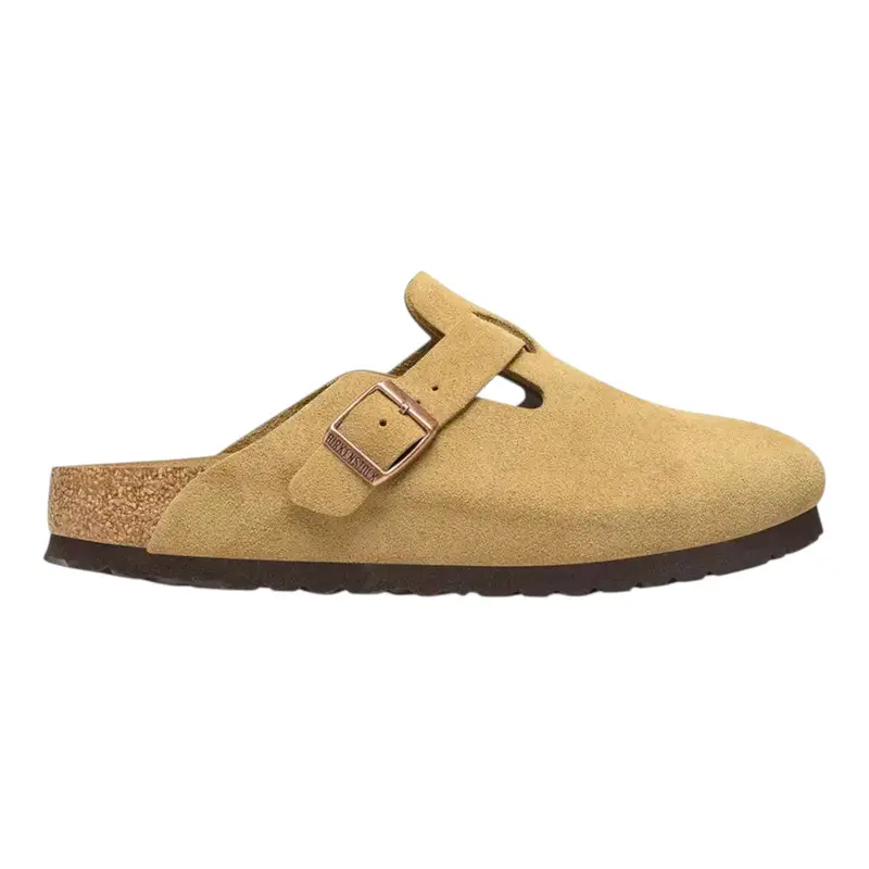 sabot birkenstock boston bs suede leather - latte cream OFF WHITE