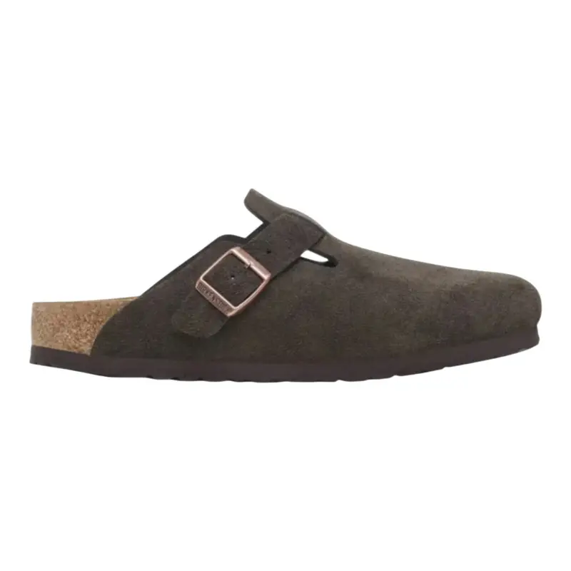 sabot birkenstock boston bs suede leather - mocha BROWN