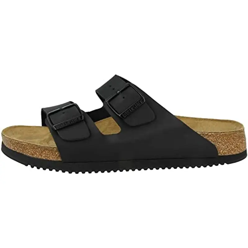 BIRKENSTOCK Sandale Arizona, Superlauf, Birko-Flor, nero, normale, taglia 40 1018222-40 (pantolette scarpe basse latsche doppia fibbia scarpe da lavoro scarpe Birki Arizona), Nero, 40 EU