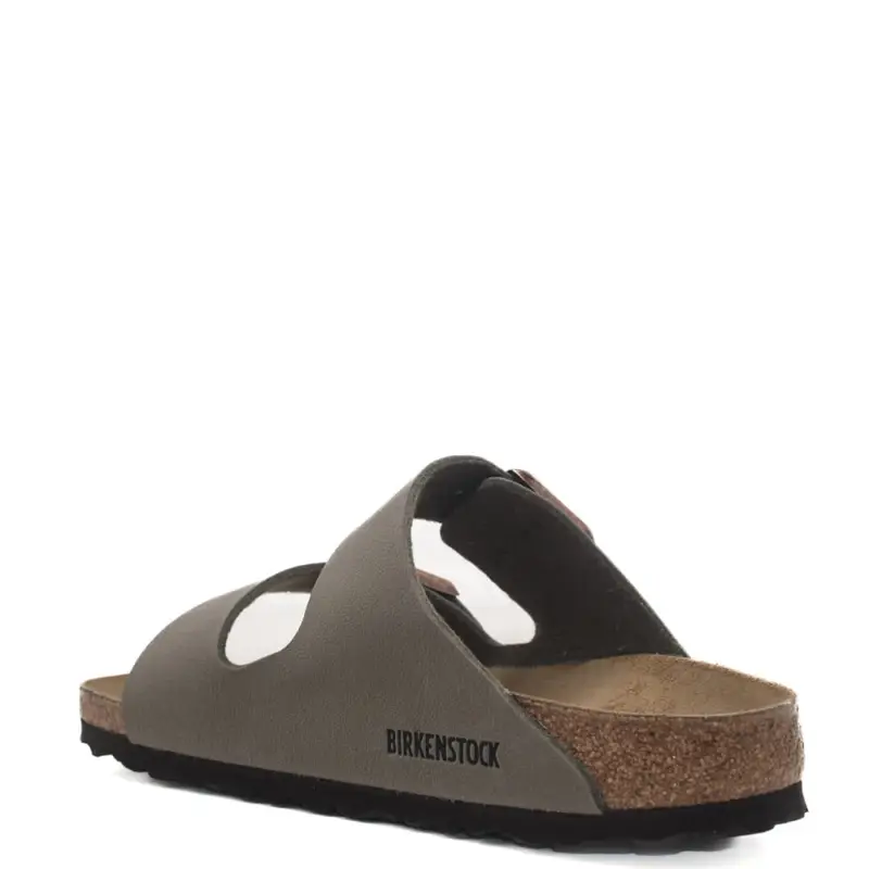 sandali da donna arizona birko flor nubuck in vera pelle con doppio cinturino grigio miniatura 3