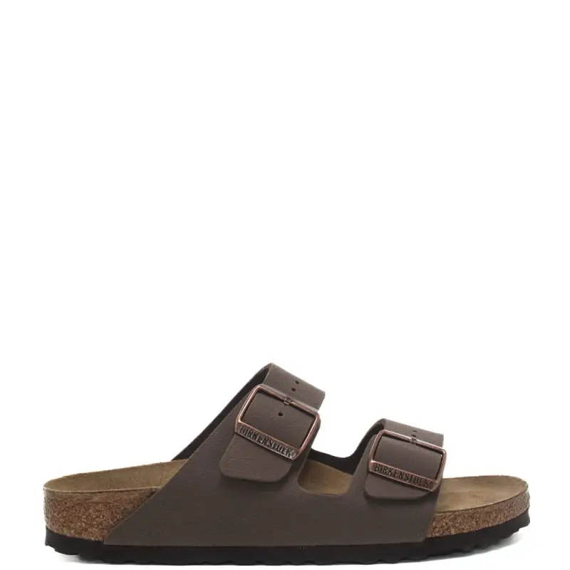 sandali da donna arizona birko flor nubuck in vera pelle con doppio cinturino mocca