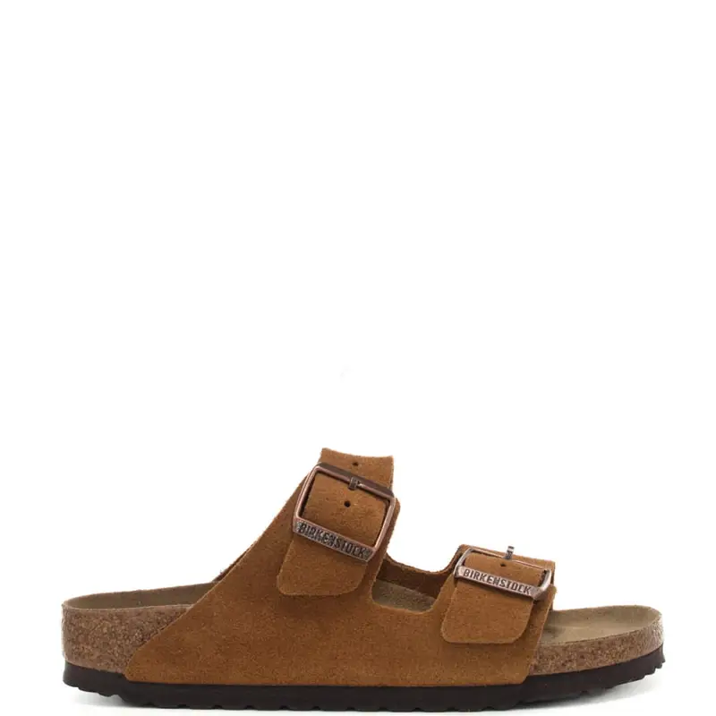 sandali da donna arizona in vera pelle scamosciata marrone chiaro