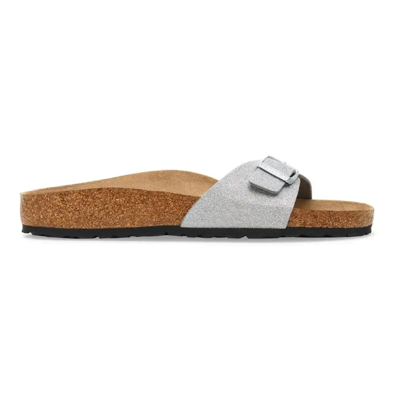 Sandali da donna Birkenstock Madrid BS Synthetik Shiny Glitter Silver (Étroit)