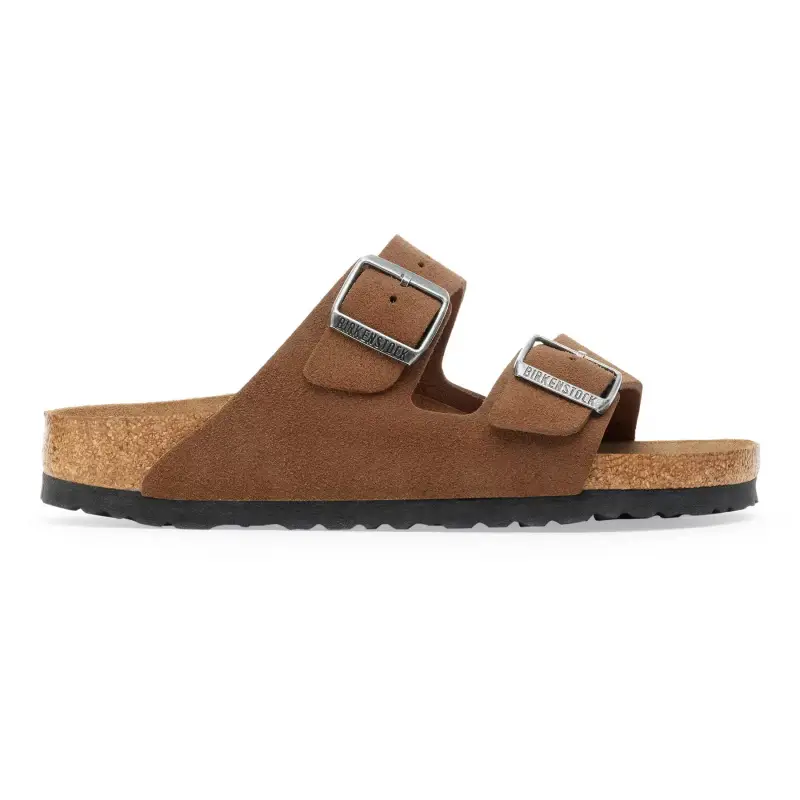 Sandali in pelle scamosciata con suola morbida Birkenstock Arizona
