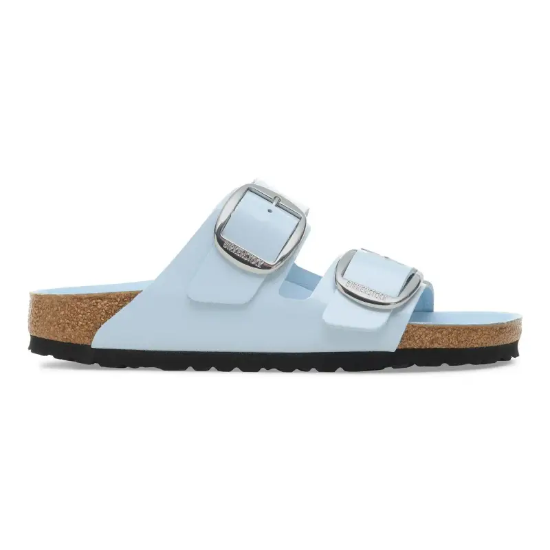 Sandali in pelle scamosciata naturale con fibbia grande Birkenstock Arizona