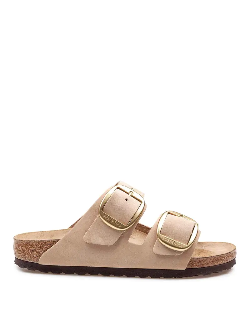 Sandalo Arizona Big Buckle In camoscio Beige