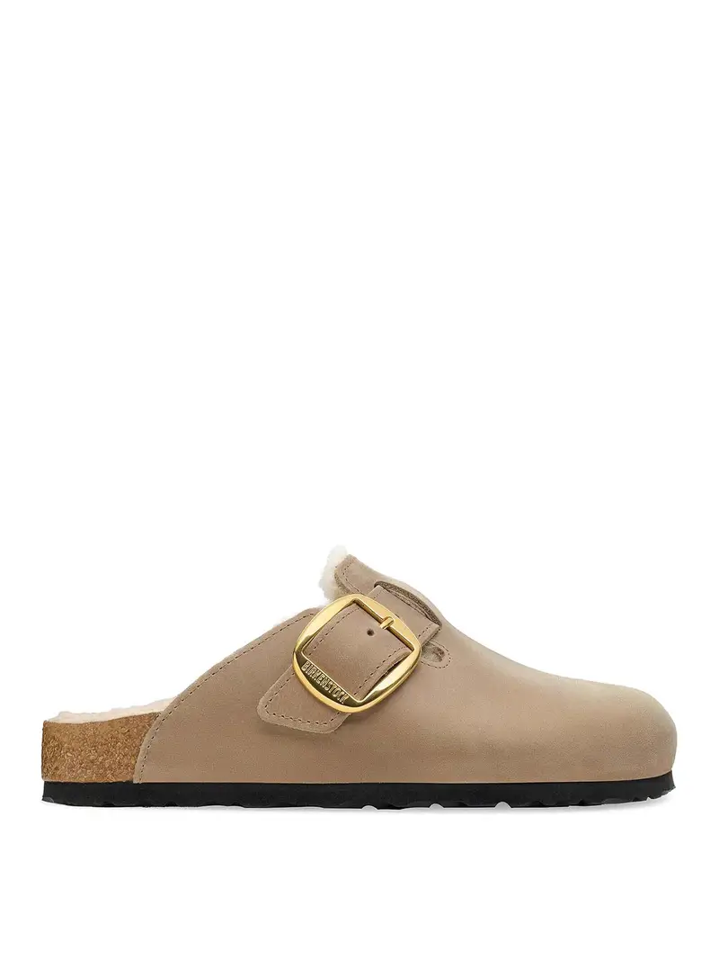 Shearling Boston con fibbia grande Marrone