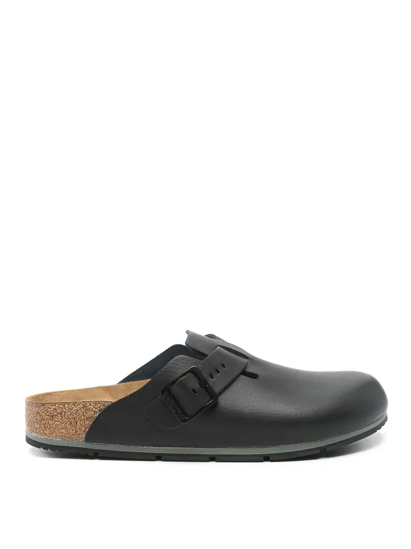 Slipper in pelle Nero