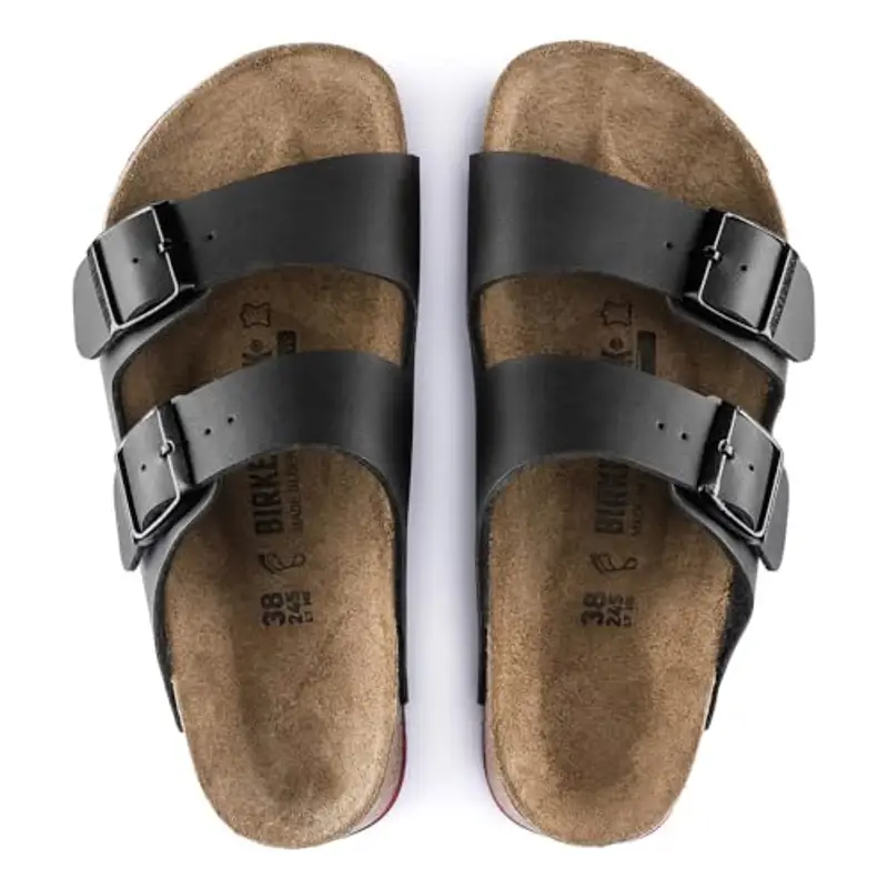 BirkenstockArizona Birko-Flor - Ciabatte unisex adulto, Nero (Noir (black Ls Black/red)), 42 miniatura 3