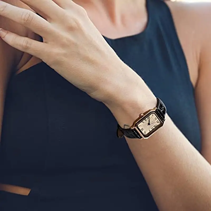 BISONSTRAP Cinturini per Orologi Donna, Cinturino di Ricambio Morbidi con Fibbia Iucida, 12mm, Nero con Fibbia in Argento miniatura 2