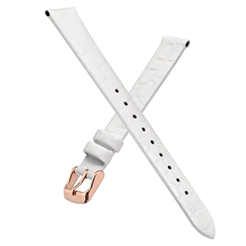 BISONSTRAP Cinturini per Orologi Donna, Cinturino di Ricambio Morbidi con Fibbia Iucida, 16mm, Bianco con Fibbia in Oro Rosa miniatura 3