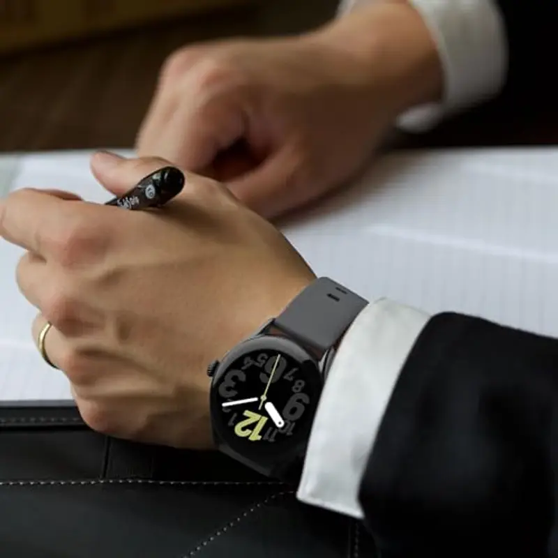 BISONSTRAP Cinturino per Orologi in Silicone, Leggeri Cinturini con Sgancio Rapido, 20mm, Grigio con Fibbia Nera miniatura 2