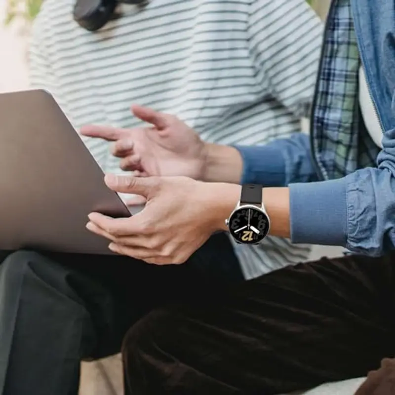 BISONSTRAP Cinturino per Orologi in Silicone, Leggeri Cinturini con Sgancio Rapido, 22mm, Nero con Fibbia Nera miniatura 2