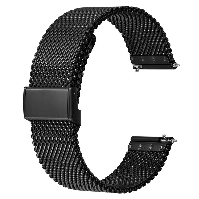 BISONSTRAP Cinturino Acciaio Inox Intrecciato Nero