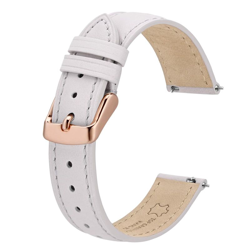 BISONSTRAP Cinturino Orologi Pelle Bianco Fibbia Oro Rosa