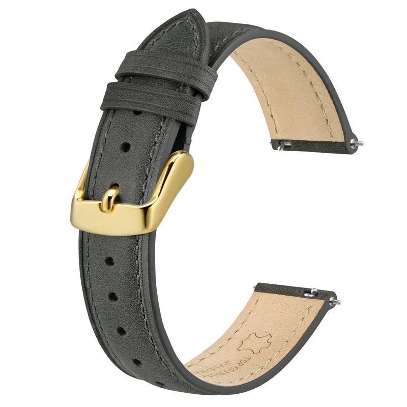 BISONSTRAP Cinturino Orologi Pelle 17mm Grigio Scuro