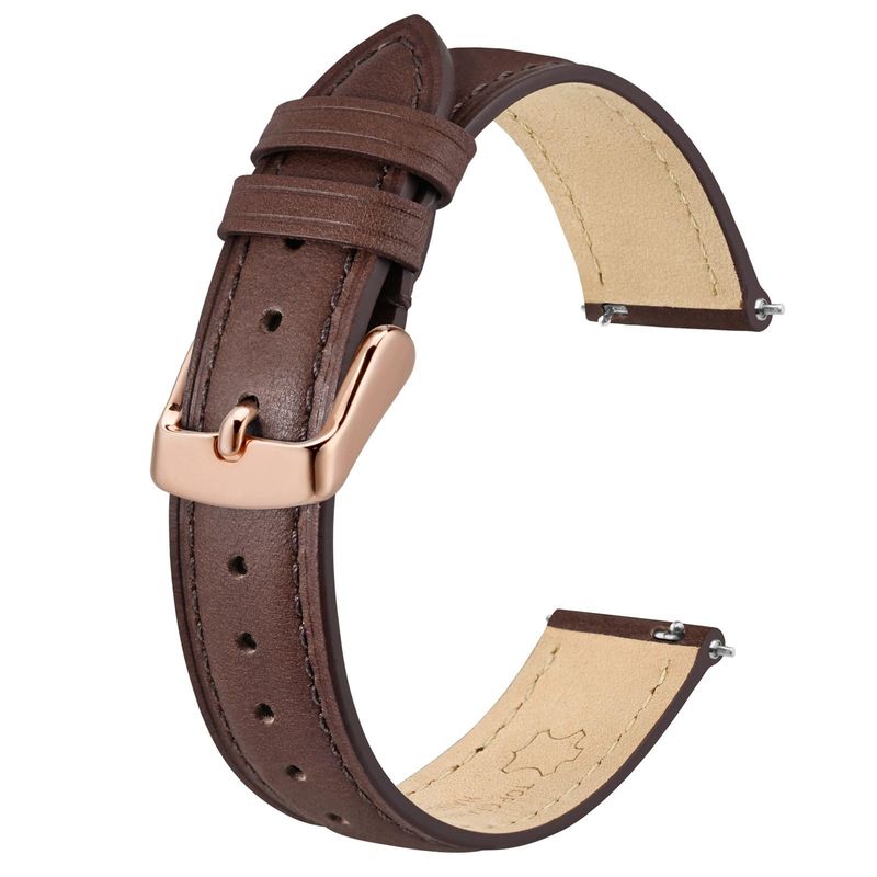 BISONSTRAP Cinturino Pelle 17mm Marrone Scuro