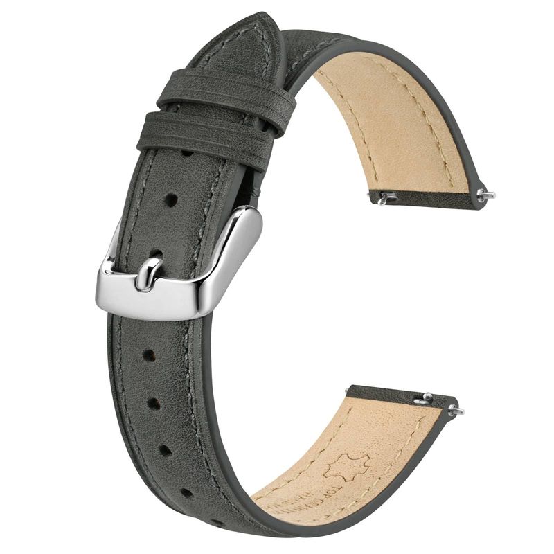 BISONSTRAP Cinturino Pelle Orologi 20mm Grigio Scuro