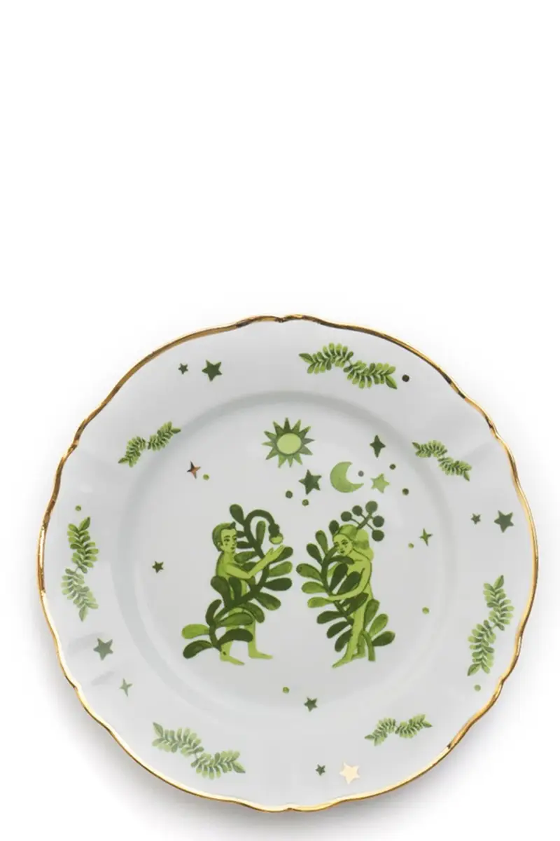 Piatto Piano Floreale ⌀ 26,5 Cm Verde