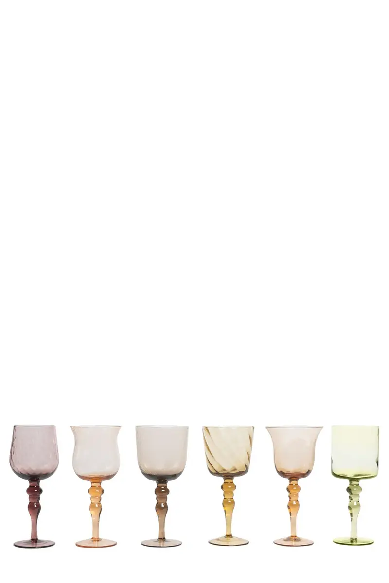 Set 6 Calici Forme Assortite - Texture Nuance Ambr Multi