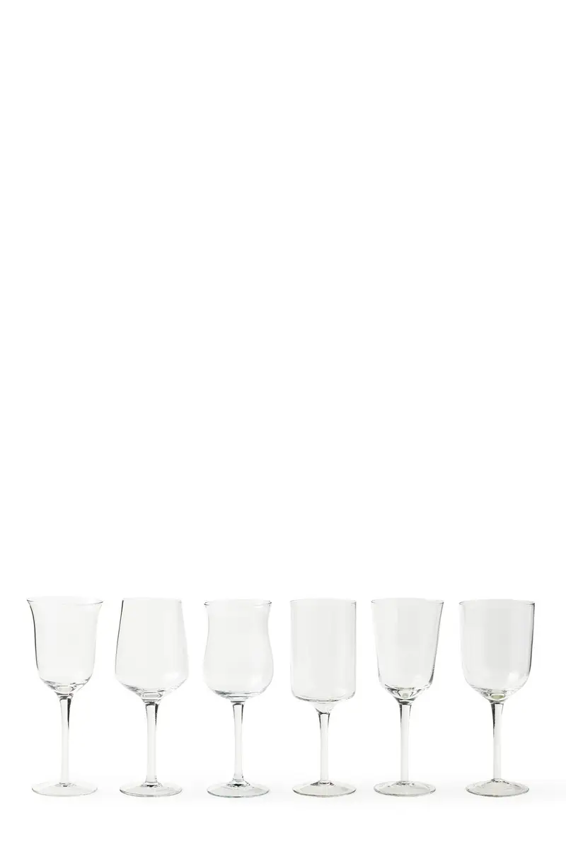 Set 6 Calici Forme Assortite Trasparente