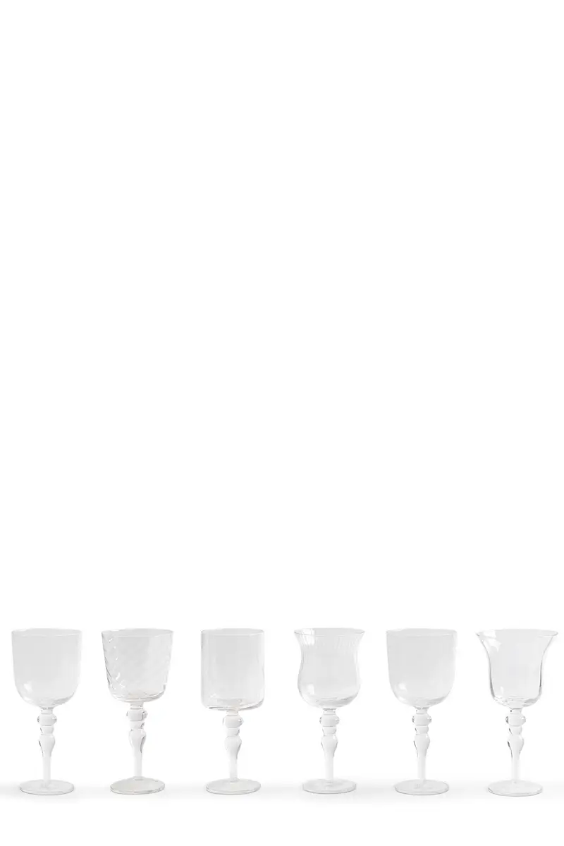 Set 6 Calici Forme Assortite Trasparente