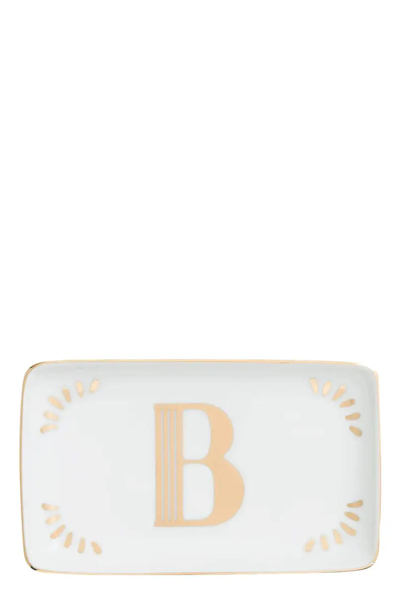 Svuotatasche Rettangolare Lettera 'B' Bianco