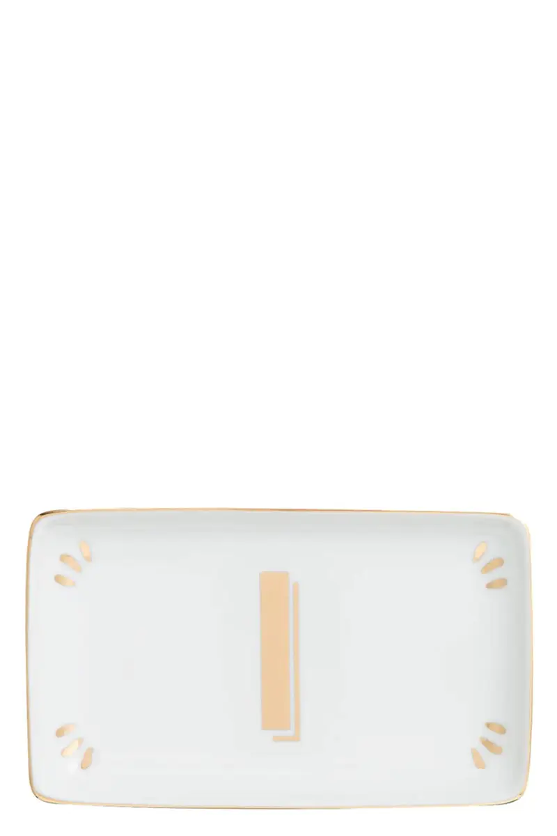 Svuotatasche Rettangolare Lettera 'I' Bianco