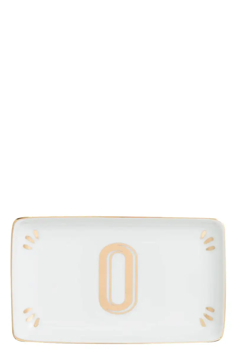 Svuotatasche Rettangolare Lettera 'O' Bianco