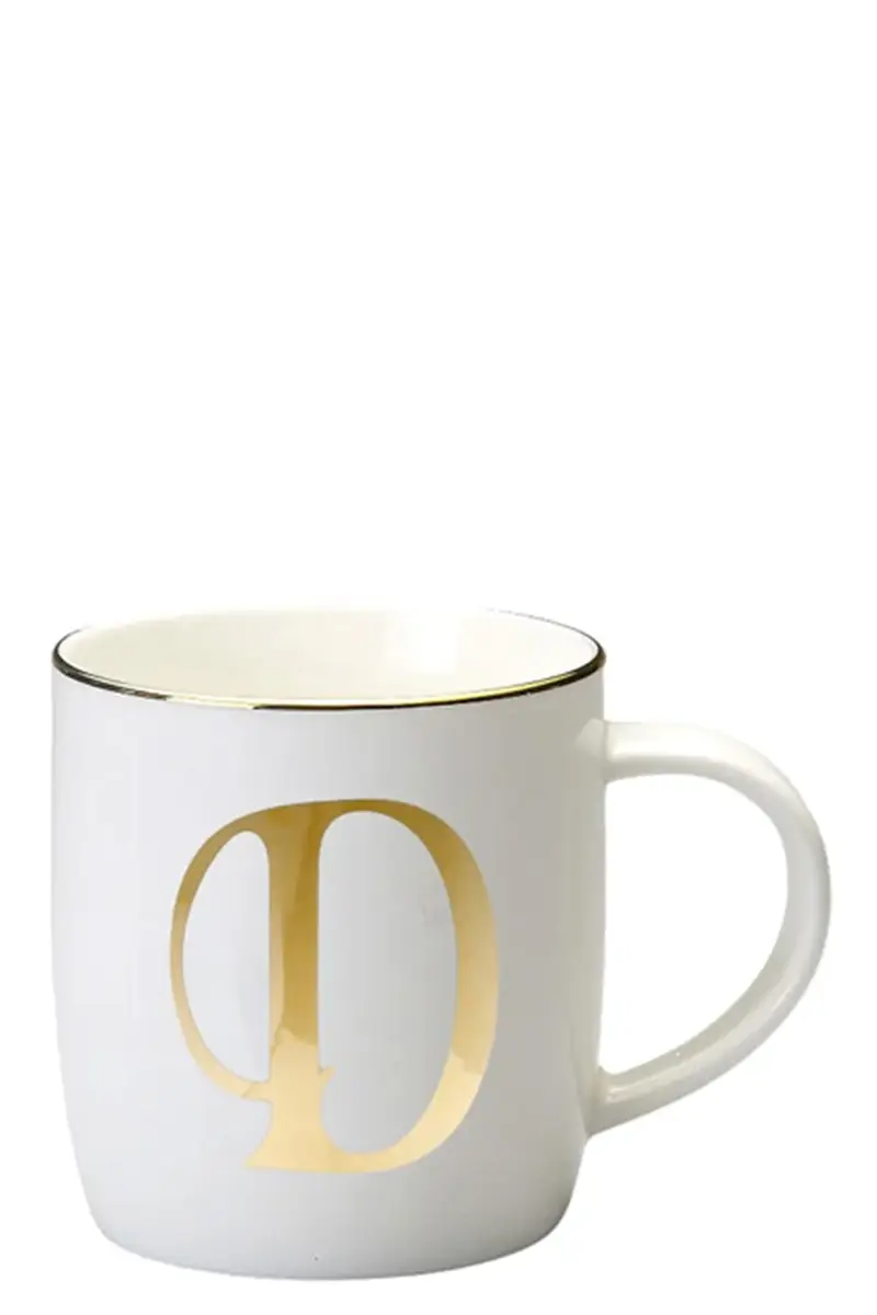 Tazza Lettera 'D' ⌀ 8,6 Bianco