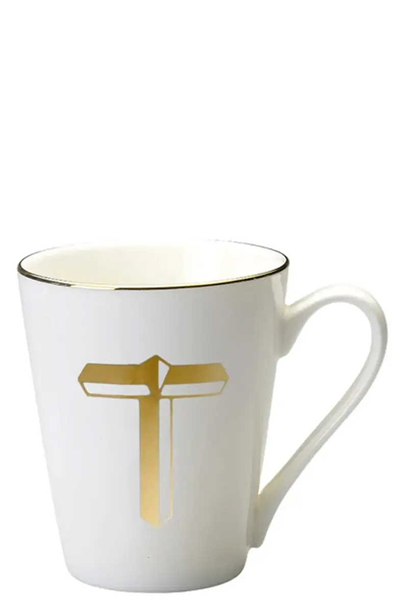 Tazza Lettera 'T' ⌀ 8,7 Cm Bianco