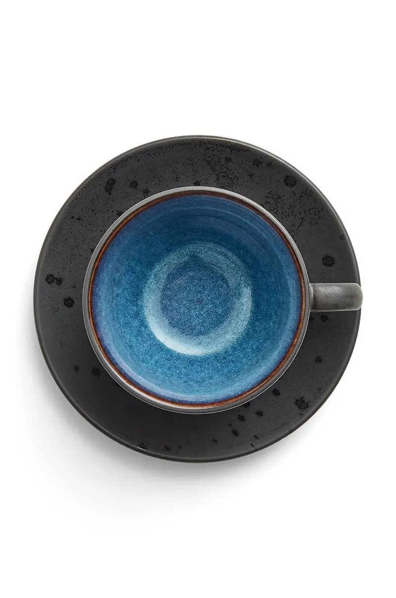 set tazzine con piattino (4-pack) Nero miniatura 3