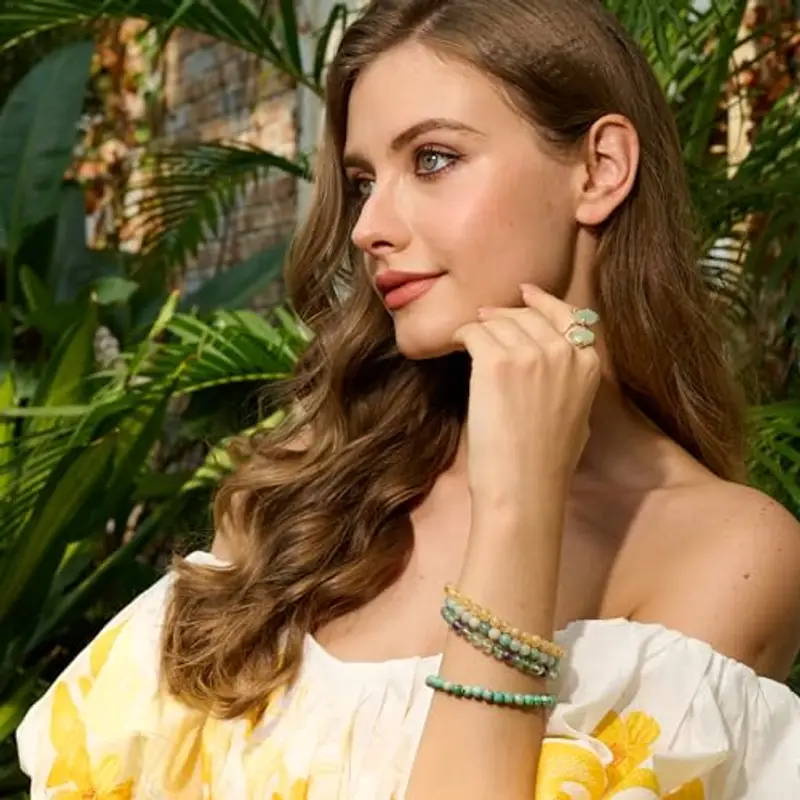 Bivei Citrino - Ricchezza & successo - signora braccialetto perline 6mm semiprezioso cristallo naturale elastico elastico cristallo accessori regalo di yoga miniatura 2