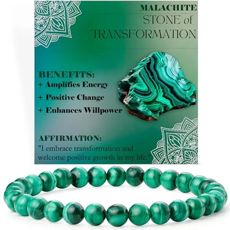 Bivei Malachite - Trasformazione - signora braccialetto perline 6mm semiprezioso cristallo naturale elastico elastico cristallo accessori regalo di yoga