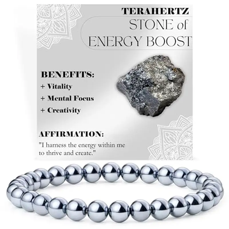 Bivei Terahertz - Potenziamento energetico - signora braccialetto perline 6mm semiprezioso cristallo naturale elastico elastico cristallo accessori regalo di yoga
