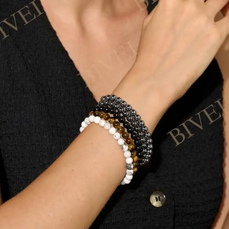 Bivei Terahertz - Potenziamento energetico - signora braccialetto perline 6mm semiprezioso cristallo naturale elastico elastico cristallo accessori regalo di yoga miniatura 2