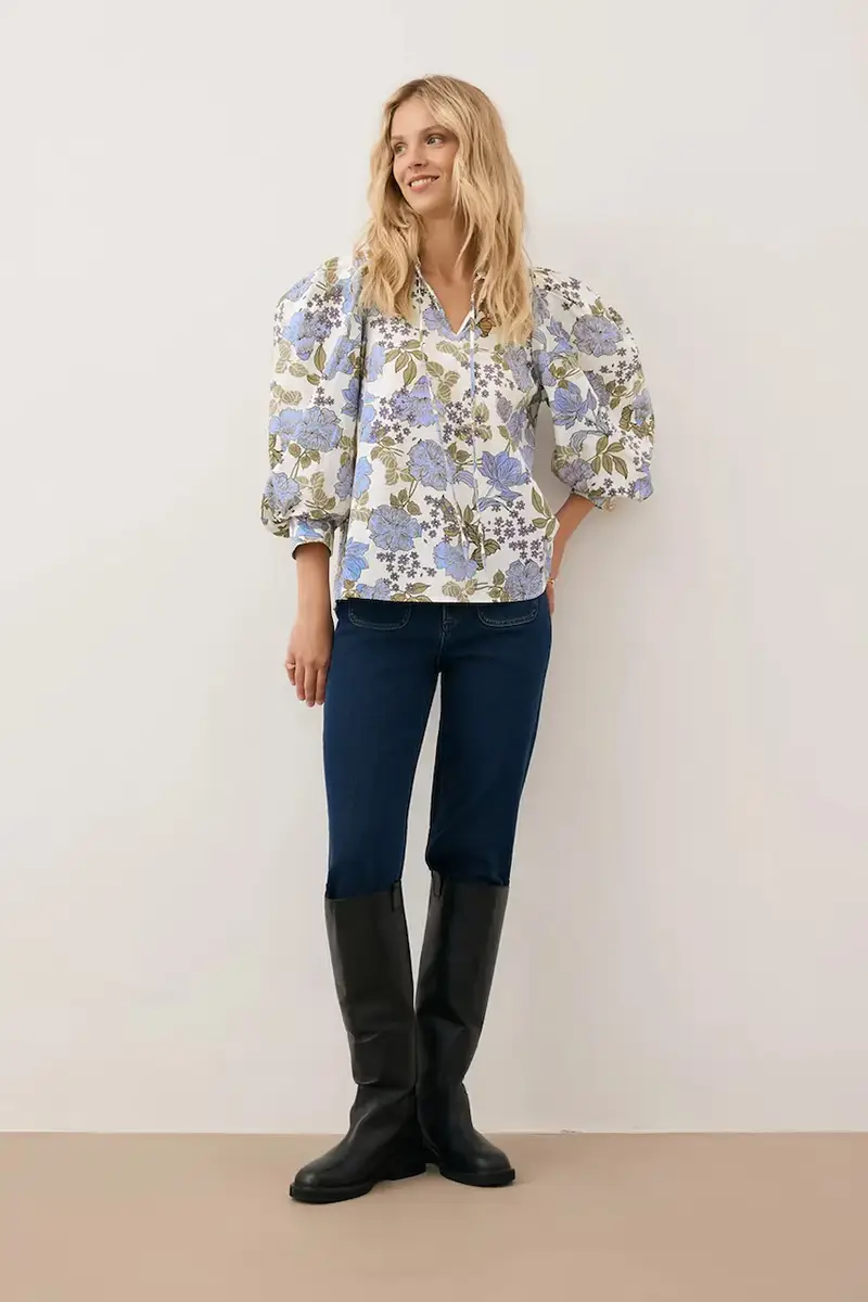 camicetta in cotone ANDRASSA donna colore blu ANDRASSA NIEBIESKI miniatura 2