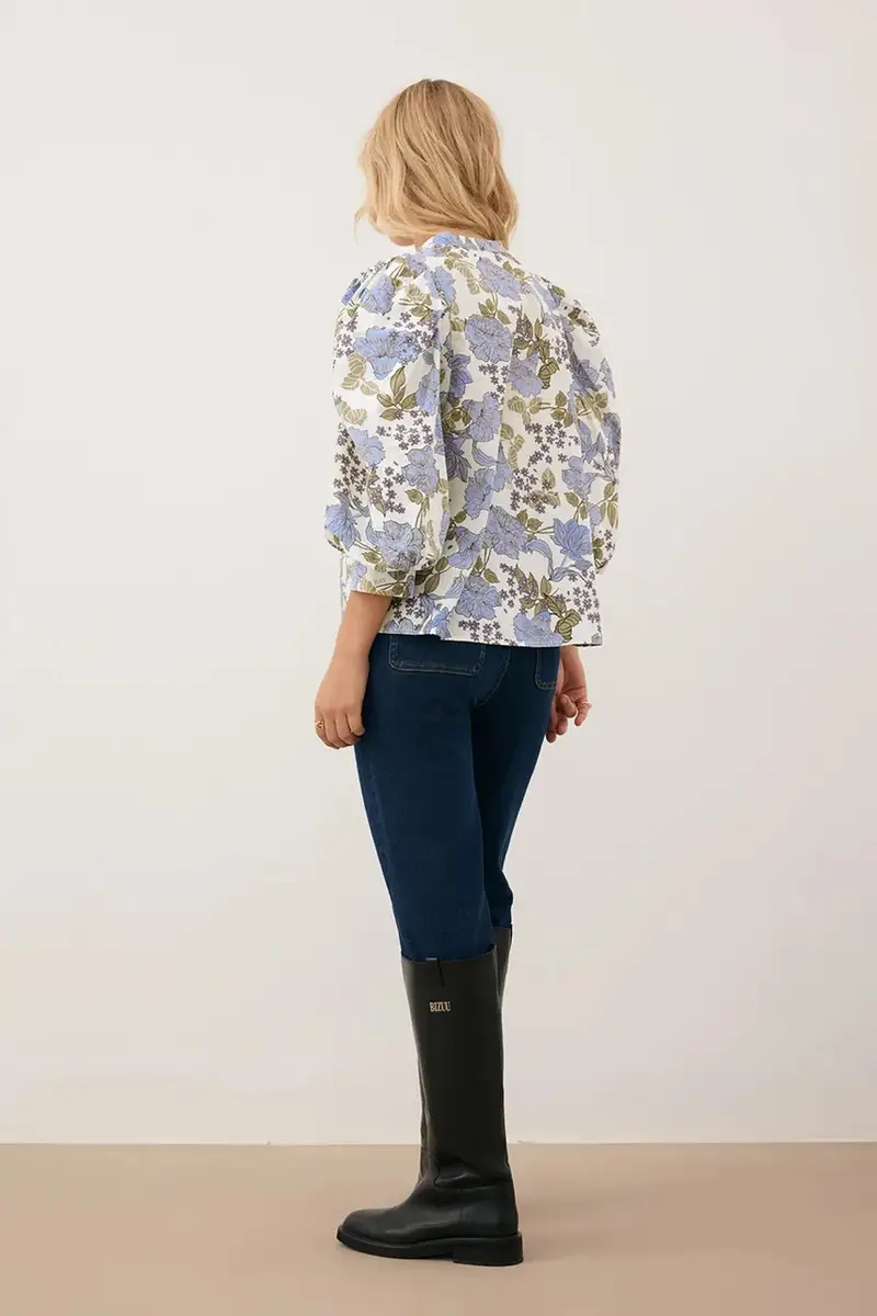 camicetta in cotone ANDRASSA donna colore blu ANDRASSA NIEBIESKI miniatura 3