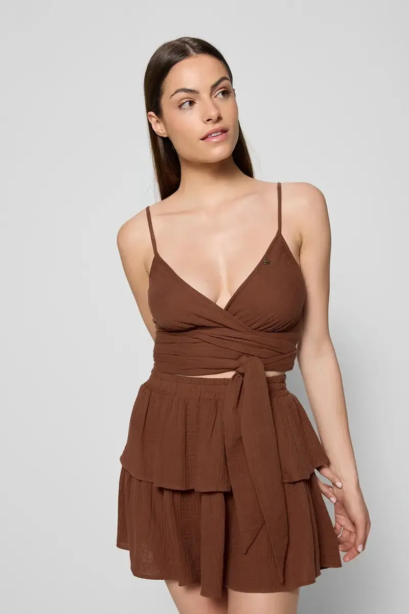 camicetta TARI donna colore marrone TARI BRĄZOWY miniatura 3