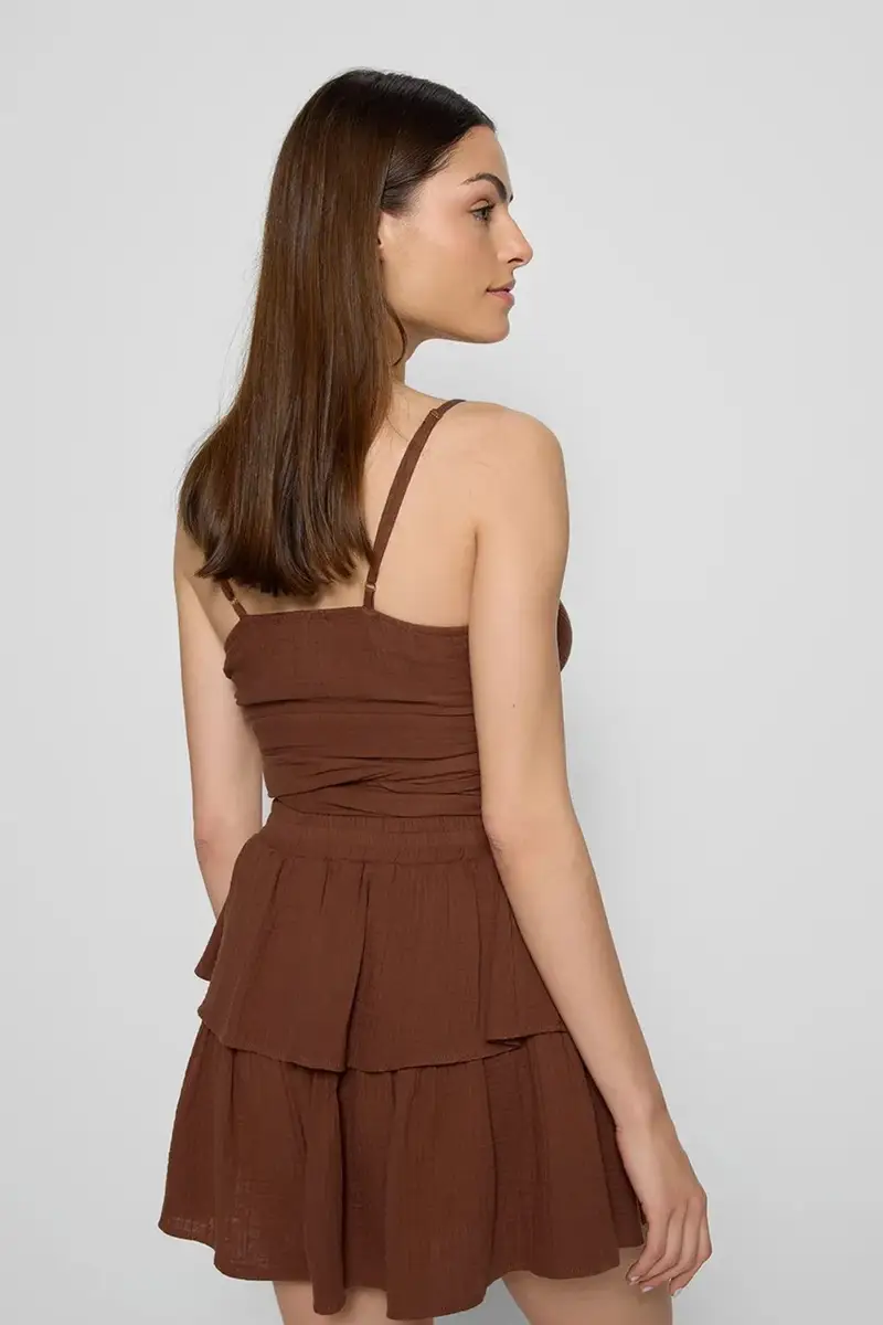 camicetta TARI donna colore marrone TARI BRĄZOWY miniatura 4