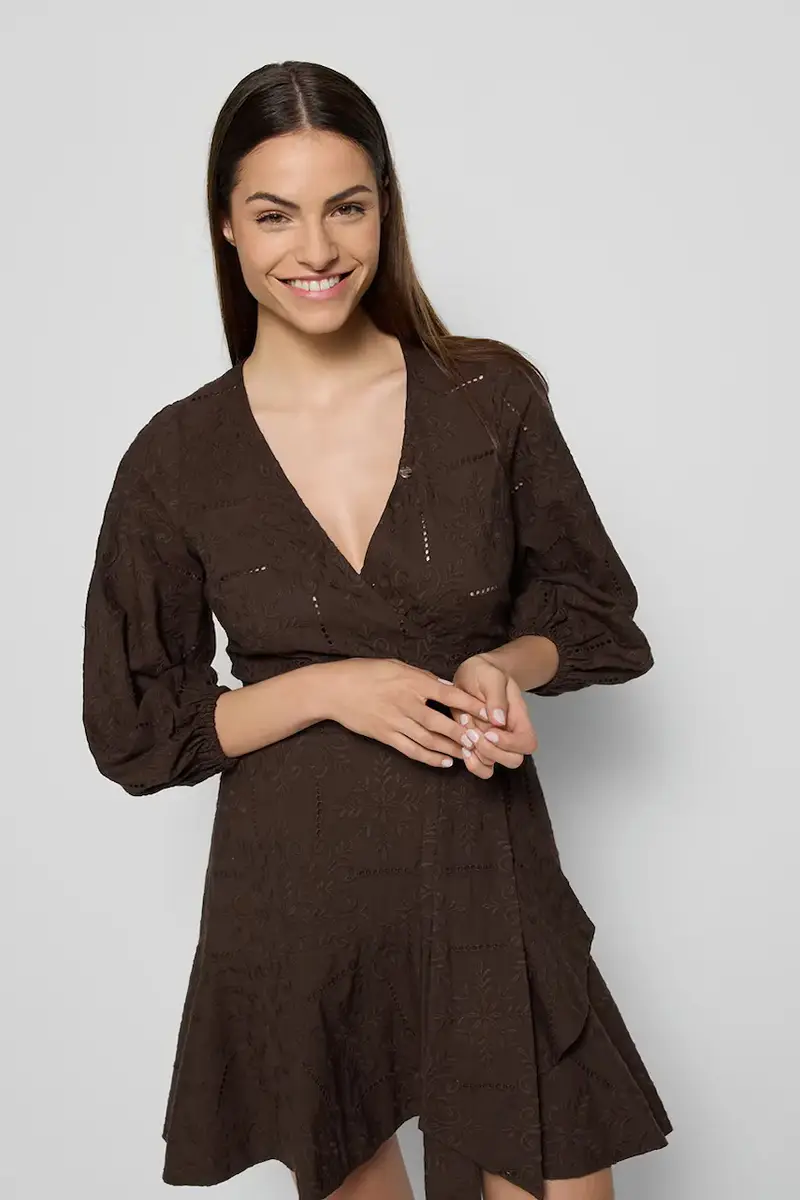 vestito in cotone AMBROSIA colore marrone AMBROSIA BRĄZOWY miniatura 2