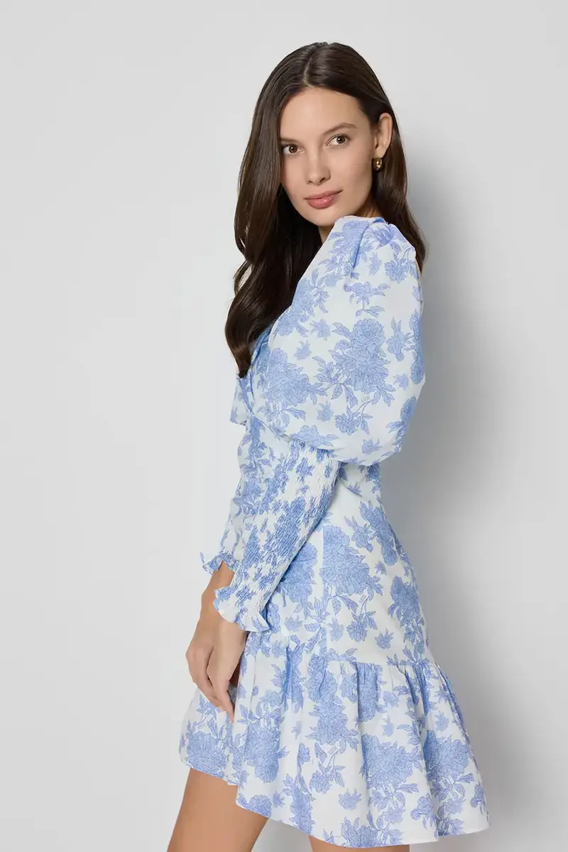 vestito in cotone ZOENA colore blu ZOENA NIEBIESKI miniatura 3