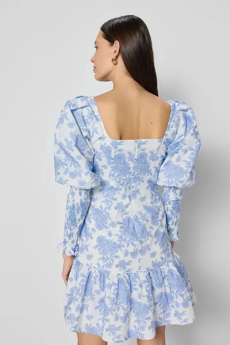 vestito in cotone ZOENA colore blu ZOENA NIEBIESKI miniatura 4