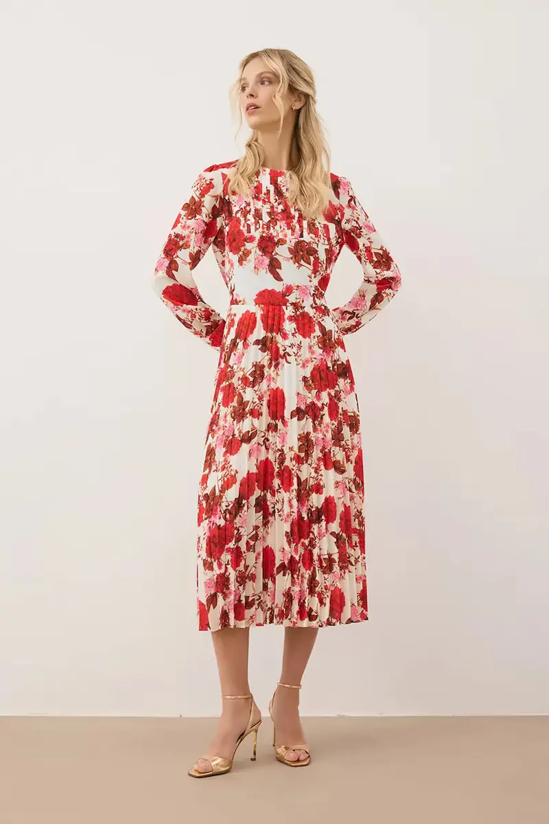 vestito NYLA colore rosso NYLA KREMOWY