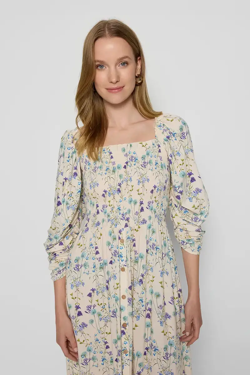 vestito PATRYA colore beige PATRYA KREMOWY miniatura 2