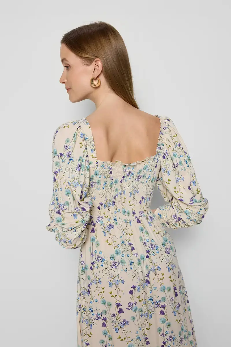 vestito PATRYA colore beige PATRYA KREMOWY miniatura 3